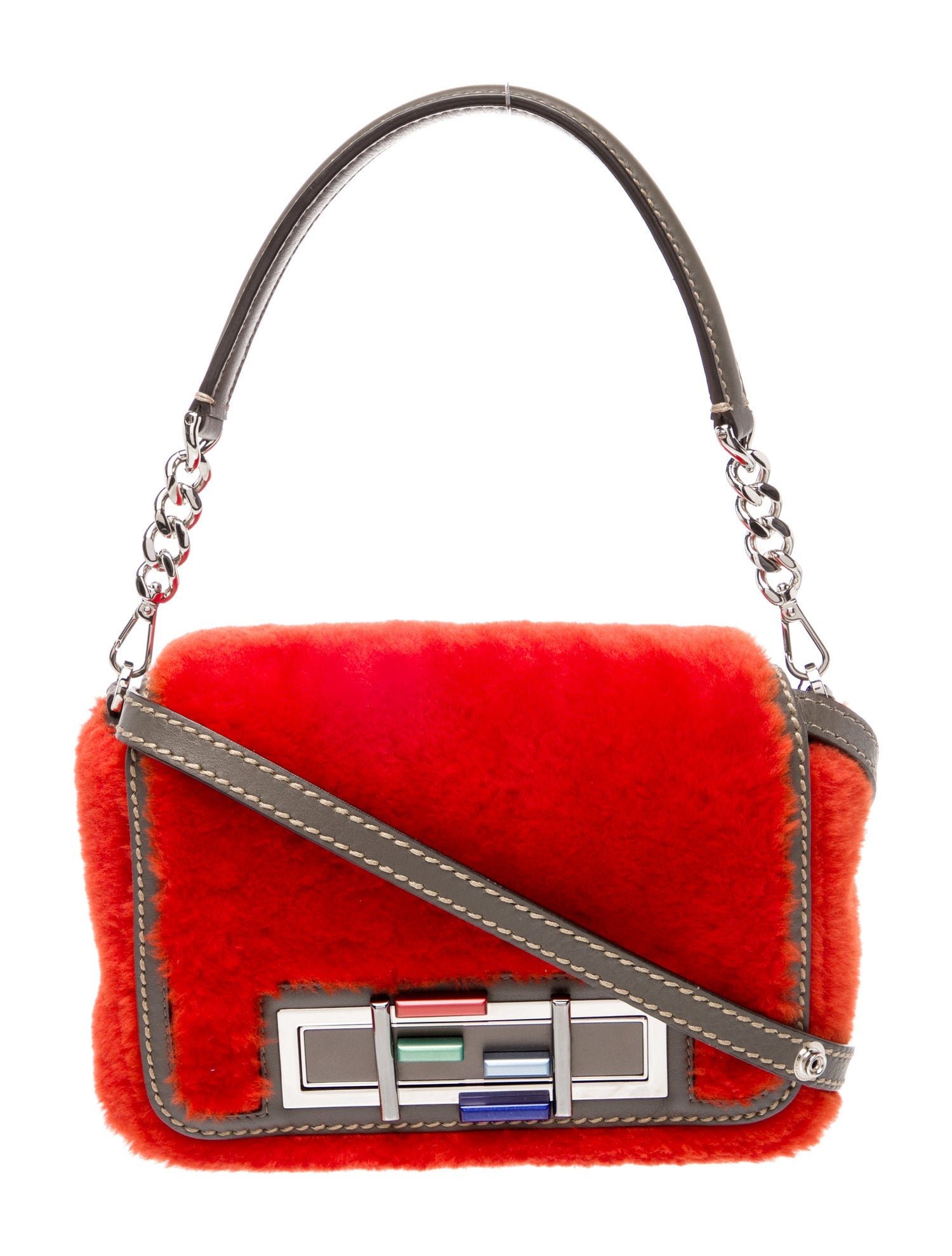 Fendi Shearling Shoulder Bag