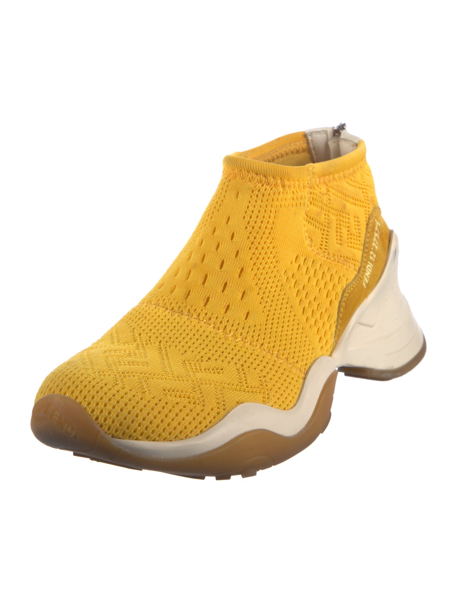 Fendi Zucca FF Logo Colorblock Pattern Sock Sneakers