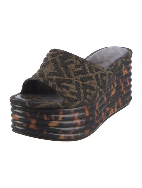 Fendi Zucca FF Logo Canvas Slides