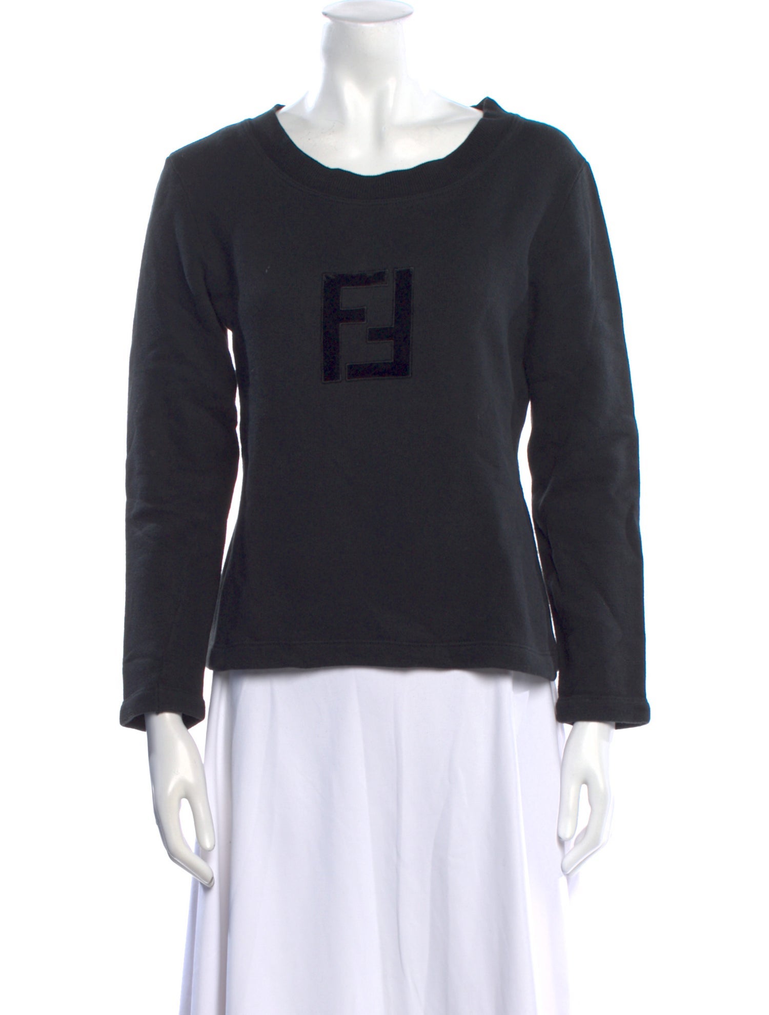 Fendi Graphic Print Scoop Neck Sweater