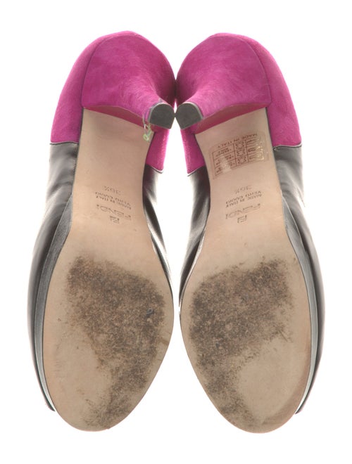 Fendi Leather Colorblock Pattern Pumps