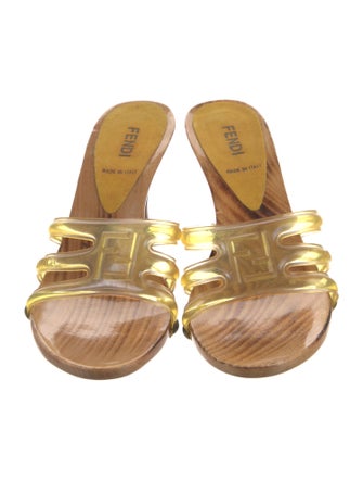 Fendi Zucca FF Logo Rubber Slides