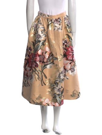 Fendi Floral Print Midi Length Skirt