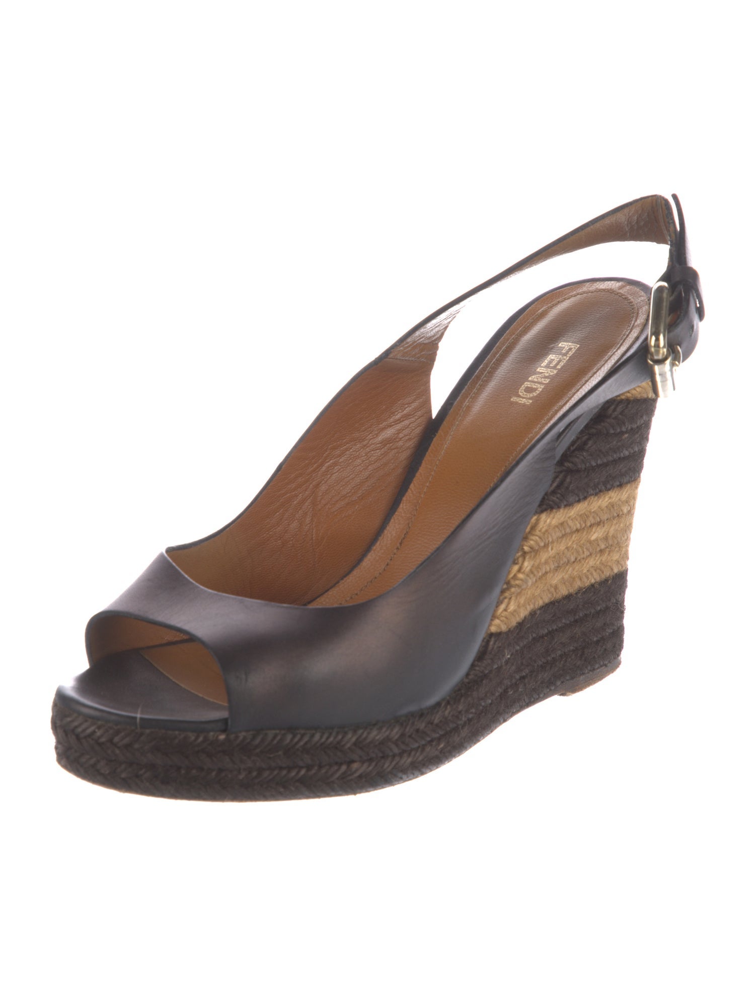 Fendi Vintage Leather Espadrilles