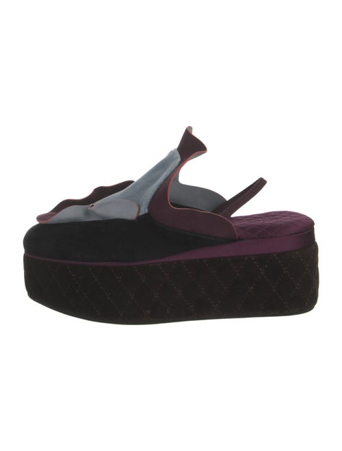 Fendi Velvet Colorblock Pattern Mules