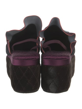 Fendi Velvet Colorblock Pattern Mules