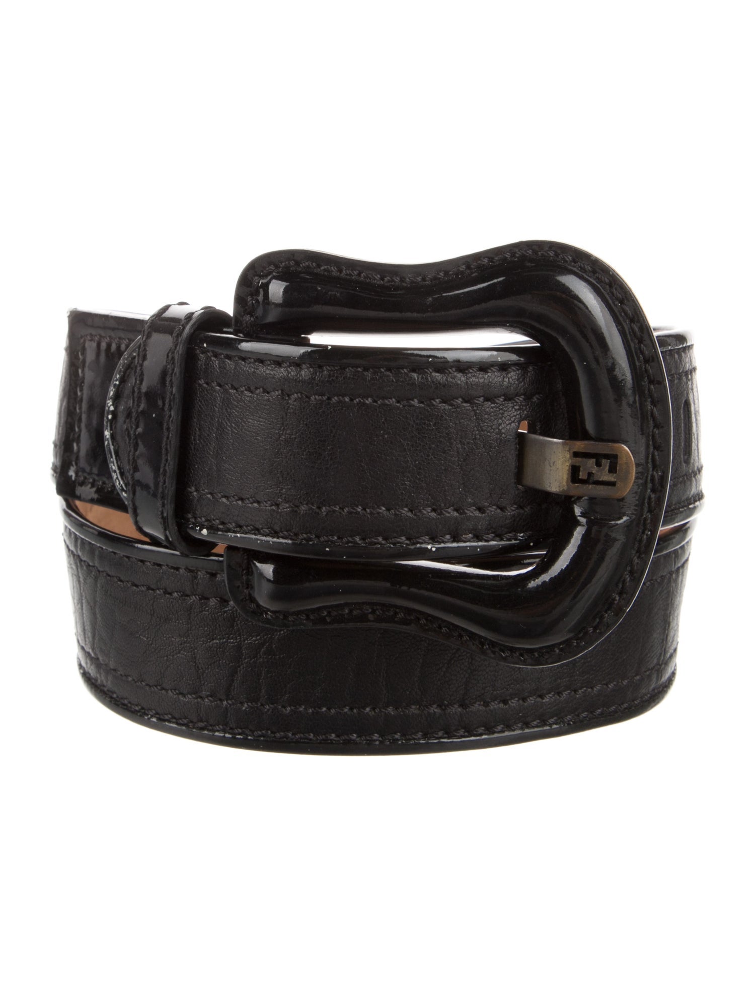 Fendi Zucca FF Logo Leather Belt
