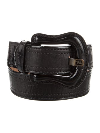 Fendi Zucca FF Logo Leather Belt