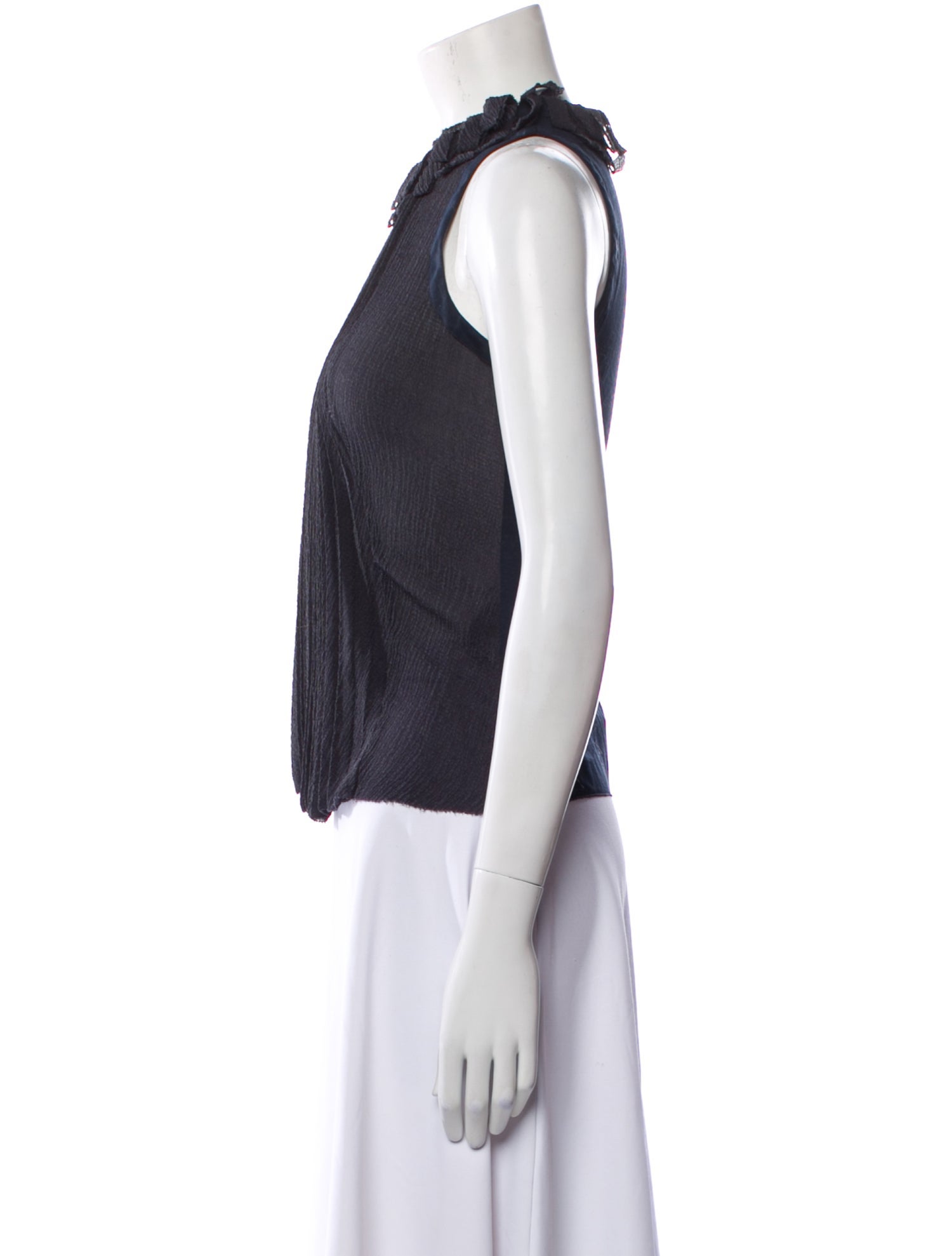 Fendi Silk Crew Neck Top