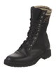 Fendi Zucca FF Logo Leather Combat Boots