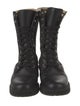 Fendi Zucca FF Logo Leather Combat Boots
