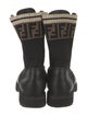 Fendi Zucca FF Logo Leather Combat Boots