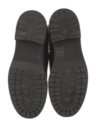 Fendi Zucca FF Logo Leather Combat Boots