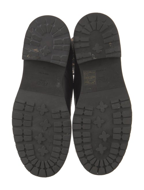 Fendi Zucca FF Logo Leather Combat Boots