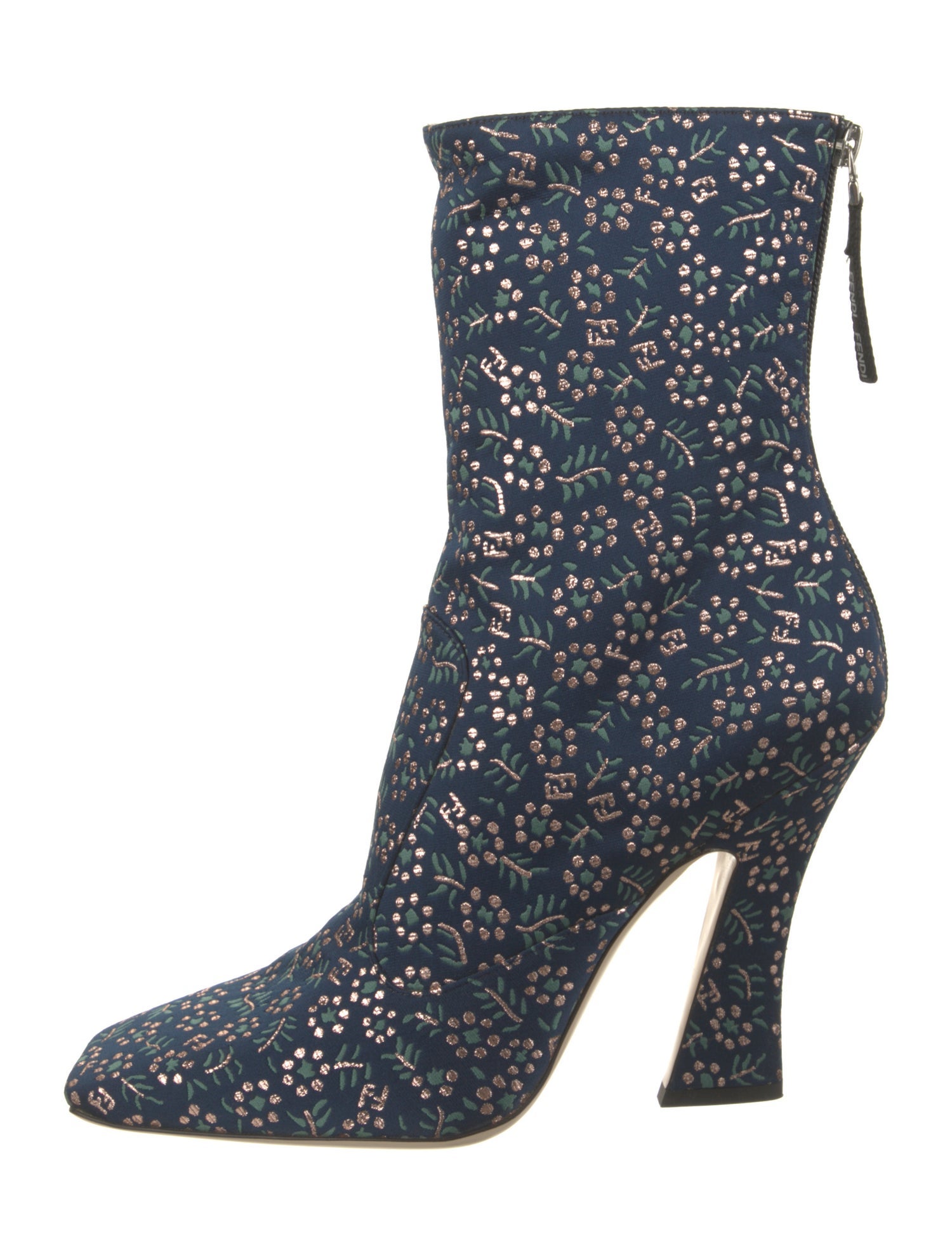 Fendi Zucchino FF Logo Floral Print Boots