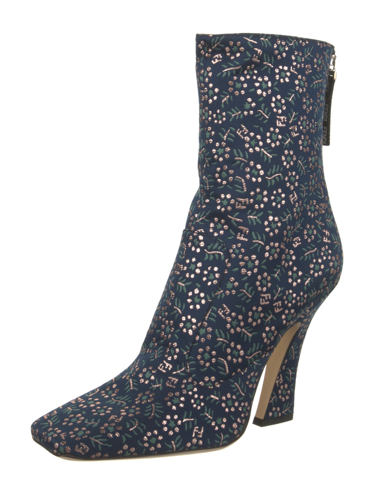 Fendi Zucchino FF Logo Floral Print Boots