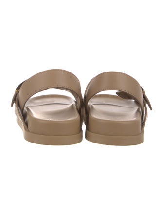 Fendi Zucca FF Logo Leather Slingback Sandals