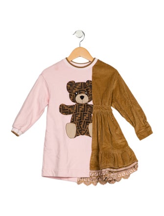 Fendi Girls' Pink Bear Dress