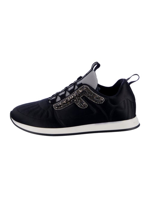 Fendi Satin Crystal Embellishments Athletic Sneakers