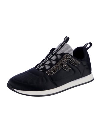 Fendi Satin Crystal Embellishments Athletic Sneakers