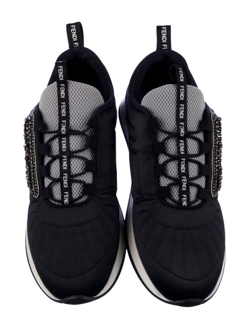 Fendi Satin Crystal Embellishments Athletic Sneakers