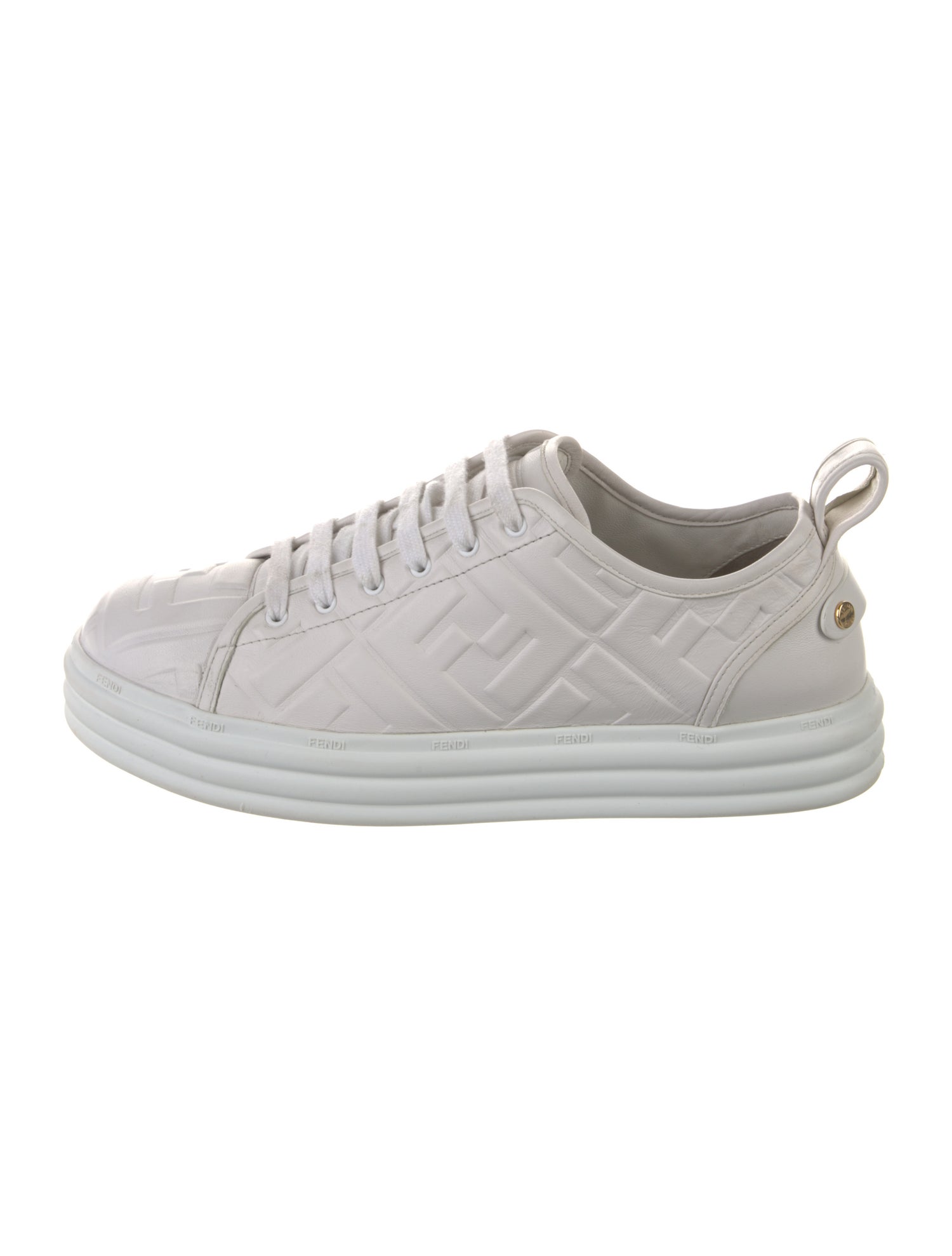 Fendi Zucca FF Logo Leather Sneakers