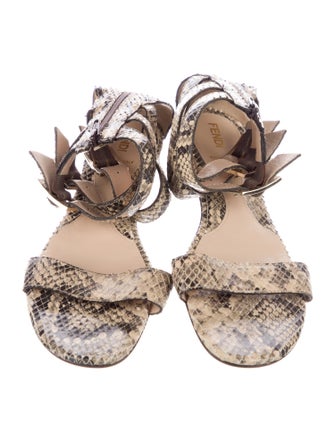 Fendi Snakeskin Animal Print Gladiator Sandals