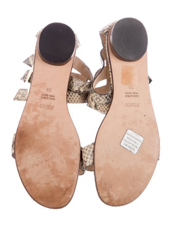 Fendi Snakeskin Animal Print Gladiator Sandals