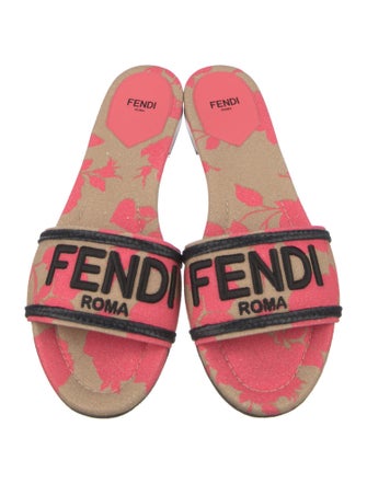Fendi Canvas Printed Slides