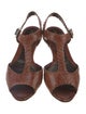 Fendi Leather T-Strap Sandals