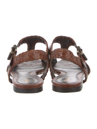 Fendi Leather T-Strap Sandals