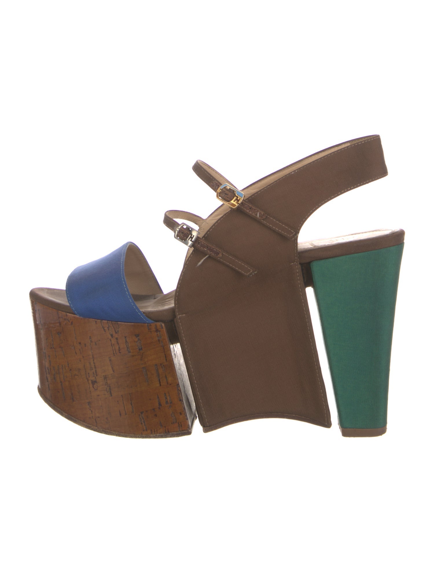 Fendi Colorblock Pattern Sandals