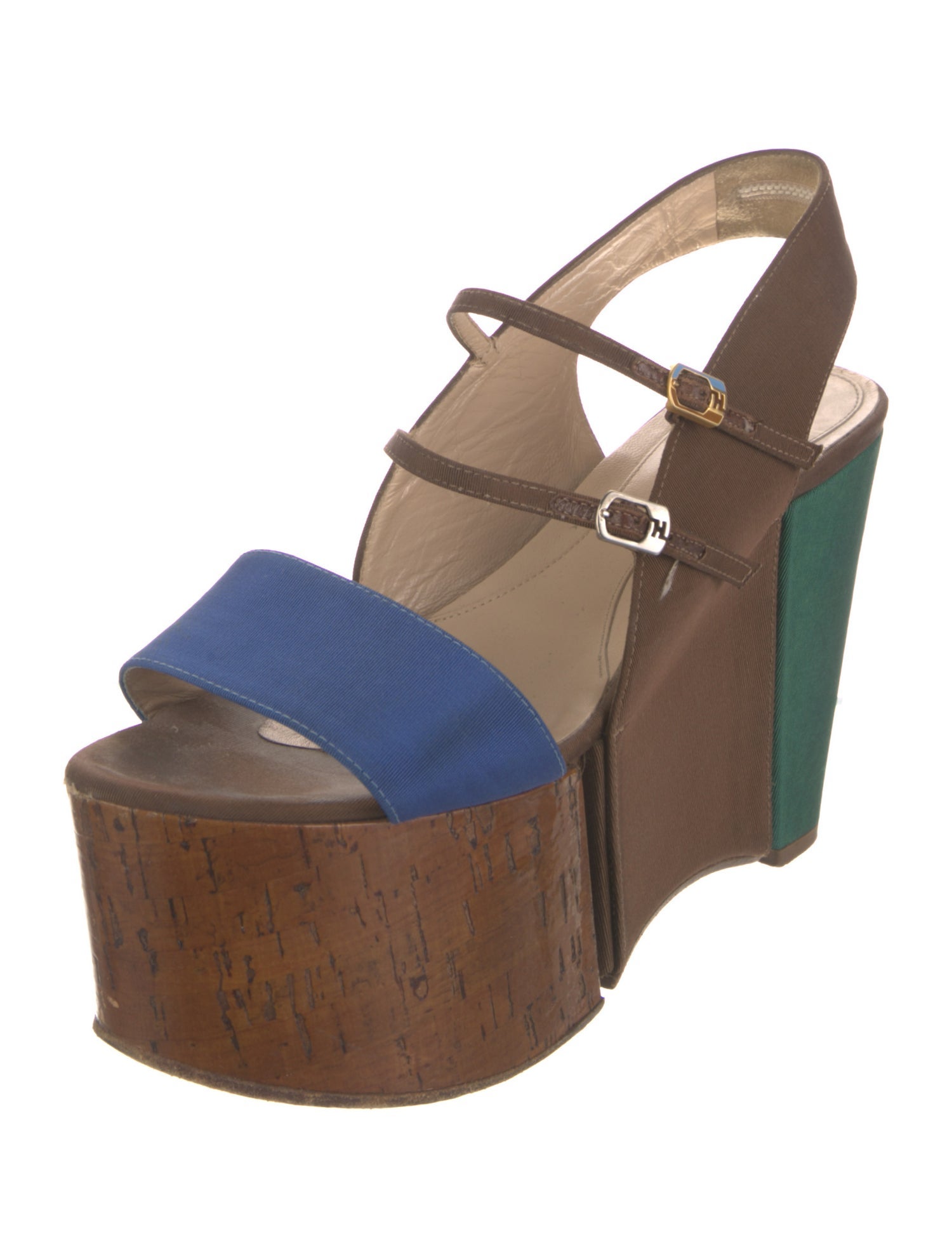 Fendi Colorblock Pattern Sandals