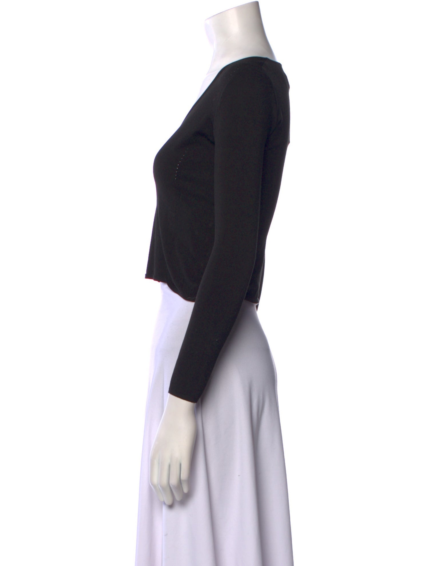 Fendi V-Neck Long Sleeve Crop Top