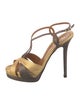 Fendi Leather Colorblock Pattern T-Strap Pumps