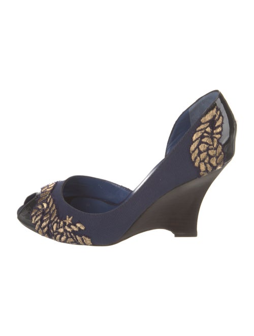 Fendi Printed Embroidered Accent D'Orsay Pumps