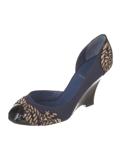 Fendi Printed Embroidered Accent D'Orsay Pumps