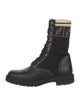 Fendi Zucca FF Logo Leather Combat Boots