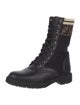 Fendi Zucca FF Logo Leather Combat Boots