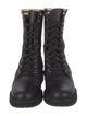 Fendi Zucca FF Logo Leather Combat Boots