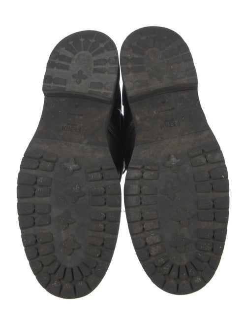 Fendi Zucca FF Logo Leather Combat Boots