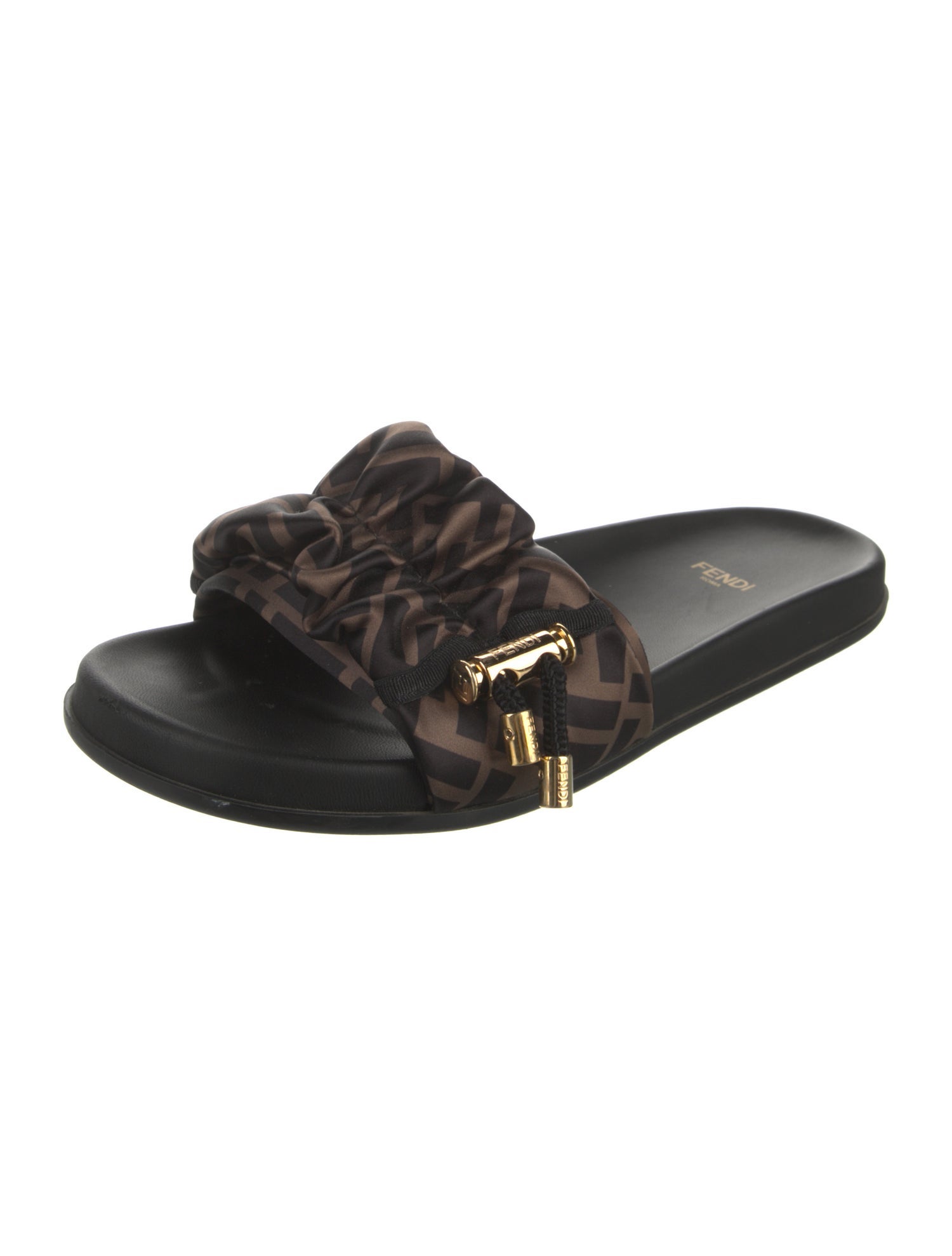 Fendi Zucca FF Logo Printed Slides