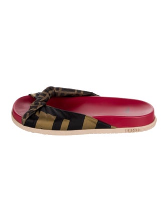 Fendi Zucca FF Logo Printed Slides