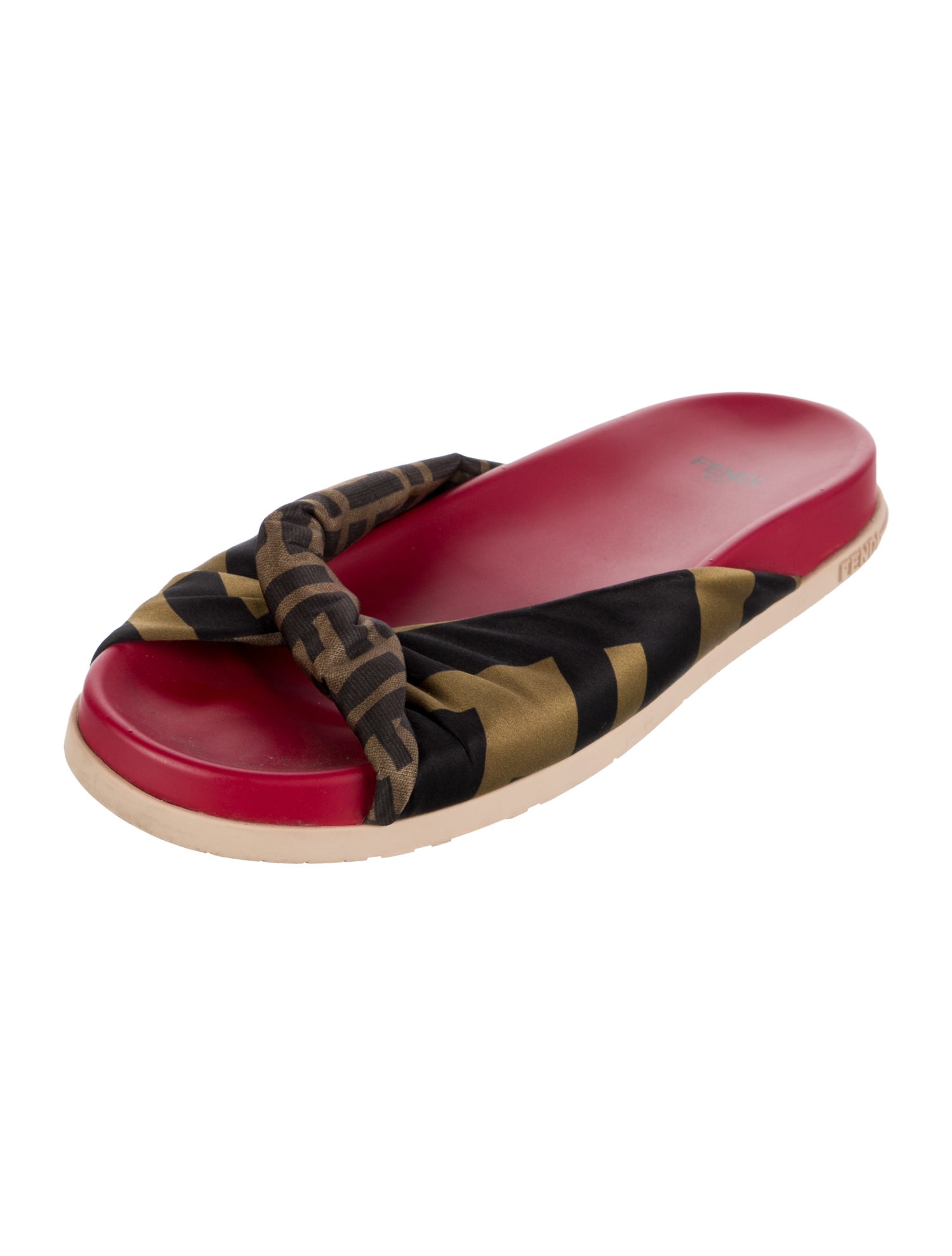 Fendi Zucca FF Logo Printed Slides