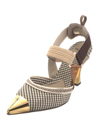 Fendi Houndstooth Print D'Orsay Pumps