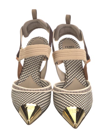 Fendi Houndstooth Print D'Orsay Pumps