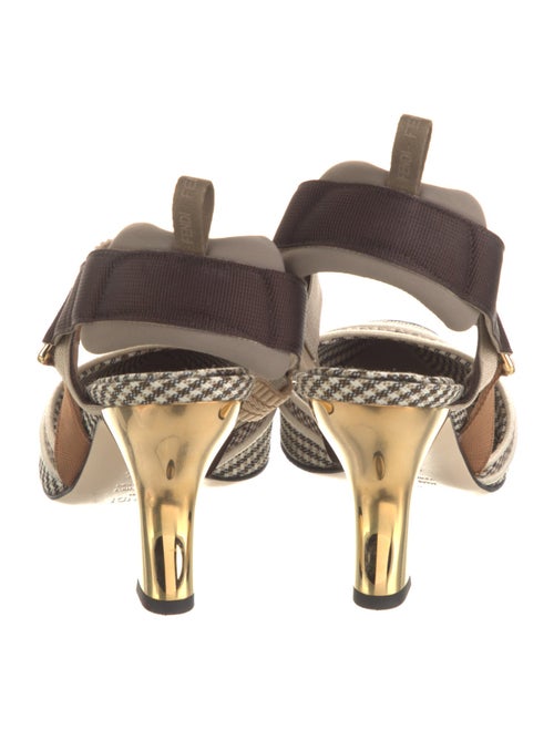 Fendi Houndstooth Print D'Orsay Pumps