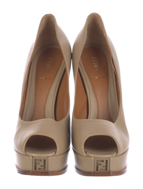 Fendi Zucca FF Logo Leather Pumps