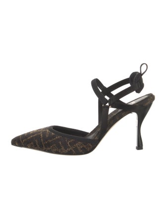 Fendi Zucca FF Logo Terry Cloth Slingback Pumps