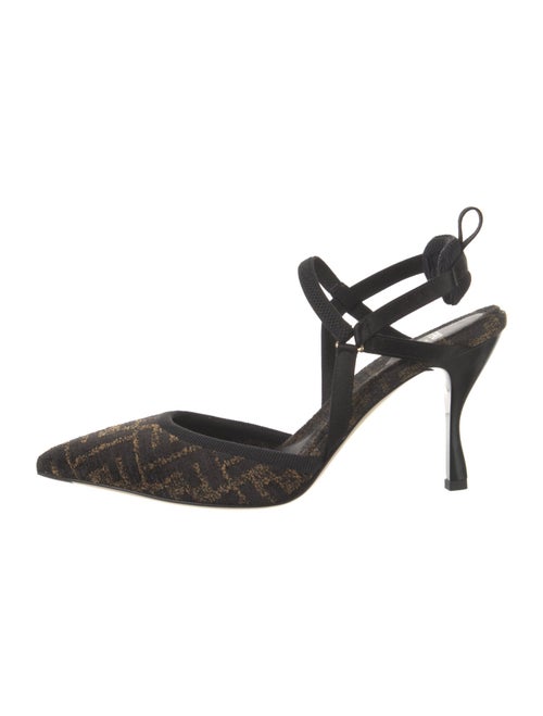 Fendi Zucca FF Logo Terry Cloth Slingback Pumps